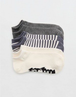 Aerie Ankle 3-Pack Socks Grey | WTG-362780