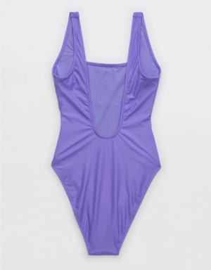 Aerie Astrology Babewatch One Piece Swimsuits Purple | WGX-931867