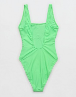 Aerie Astrology Babewatch One Piece Swimsuits Green | OVQ-405971