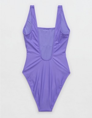 Aerie Astrology Babewatch One Piece Swimsuits Purple | BKJ-902368