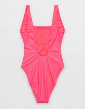 Aerie Astrology Babewatch One Piece Swimsuits Pink | VLJ-124608