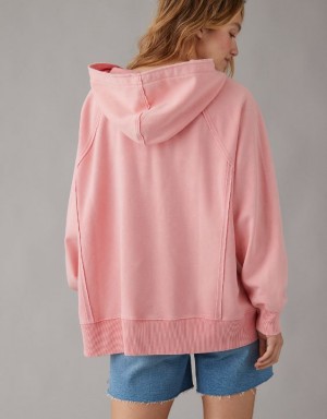 Aerie Big Hug Oversized Hoodie Pink | PSW-826751