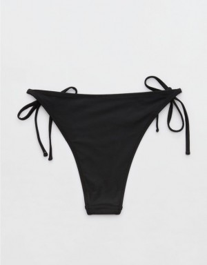 Aerie Cheekiest Tie Bikini Bottom Black | RQJ-175034