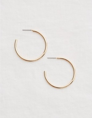 Aerie Classic Hoop Jewelry Gold | LJU-940768