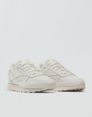 Aerie Classic Leather Sneakers White | GIL-792514