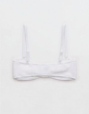 Aerie Crinkle Bandeau Bikini Top White | QJP-854276