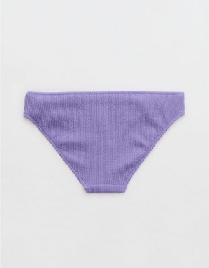 Aerie Crinkle Full Coverage Bikini Bottom Purple | MCE-927305