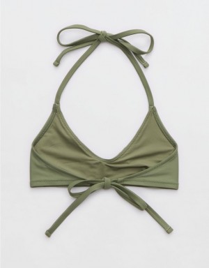 Aerie Halter Voop Bikini Top Olive | DQR-468025