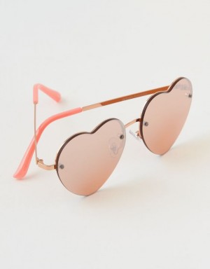 Aerie Heart Sunglasses Rose / Gold | YZN-057326