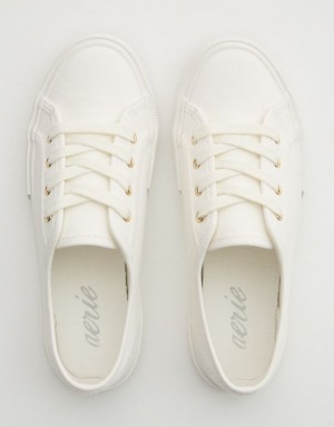 Aerie Lace Up Sneakers White | NQO-473129