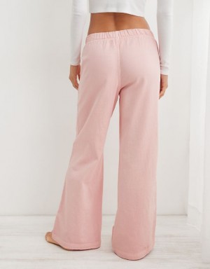 Aerie Me-Day Tie Waist Pants Pink | WLK-593408