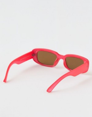 Aerie Mini Dare To Square Sunglasses Red | HSI-198240