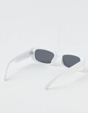 Aerie Mini Dare To Square Sunglasses White | TRE-479602