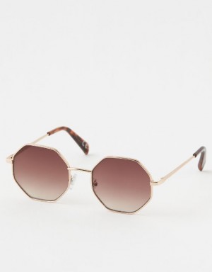 Aerie Movin' N Groovin' Sunglasses Brown | VDI-036289