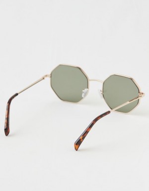 Aerie Movin' N Groovin' Sunglasses Olive | JBG-715340