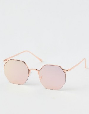 Aerie Movin' N Groovin' Sunglasses Rose / Gold | ICE-804971