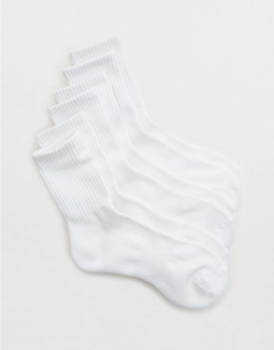 Aerie OFFLINE By Crew 3-Pack Socks White | TEB-864950