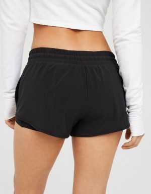 Aerie OFFLINE By Low Rise Hot Stuff Shorts Black | YGJ-945307