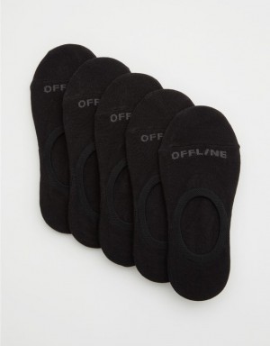 Aerie OFFLINE By No-Show 5-Pack Socks Black | PRQ-309518