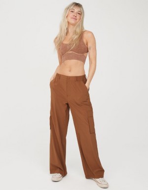 Aerie OFFLINE By Nylon Cargo Pants Khaki | GKZ-193407