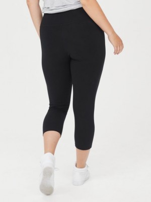 Aerie OFFLINE By OG High Waisted Cropped Leggings Black | XWR-307861