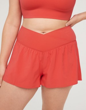 Aerie OFFLINE By Real Me Crossover Flowy Shorts Red | HAX-278415