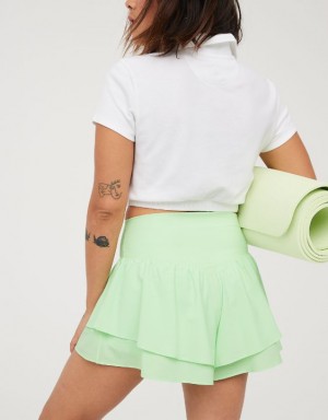 Aerie OFFLINE By Real Me Flirty Shorts Green | VCX-957028