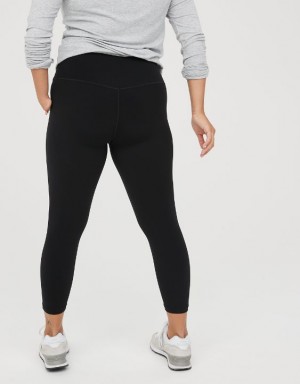 Aerie OFFLINE By Real Me High Waisted Cropped Leggings Black | BFW-861243