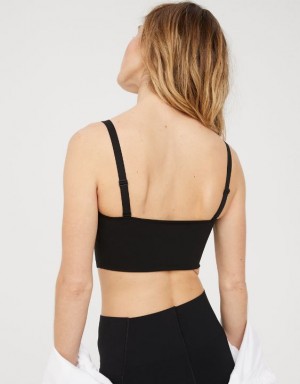 Aerie OFFLINE By Real Me Hold Up! Corset Sports Bras Black | HNB-953017