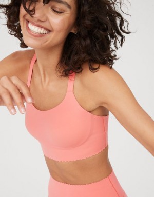 Aerie OFFLINE By Real Me Hold Up! Scallop Sports Bras Coral | SLT-185092