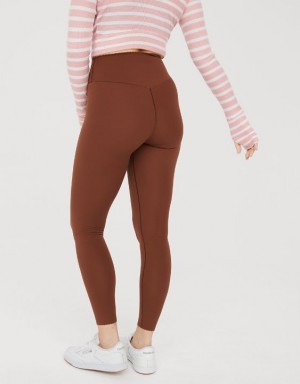 Aerie OFFLINE By Real Me XTRA Hold Up! Scallop Leggings Brown | RJV-956830