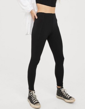 Aerie OFFLINE By Real Me Xtra Hold Up! Pocket Leggings Black | GWN-683975