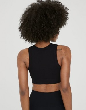 Aerie OFFLINE By Seamless High Neck Sports Bras Black | IMJ-029874