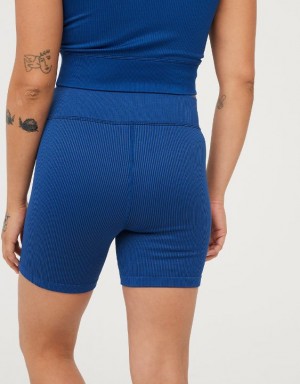 Aerie OFFLINE By Seamless V-Front 5" Bike Shorts Blue | ERC-768234