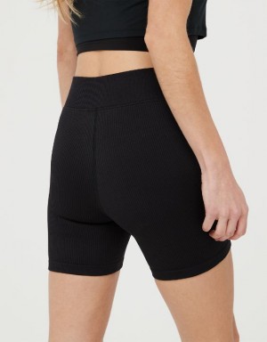 Aerie OFFLINE By Seamless V-Front 5" Bike Shorts Black | VFR-263590