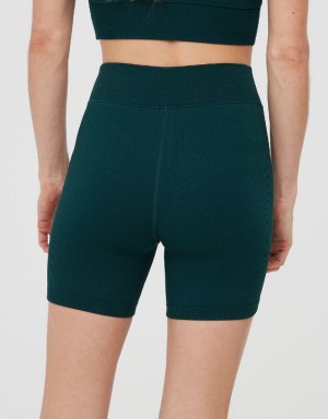 Aerie OFFLINE By Seamless V-Front 5" Bike Shorts Deep Green | UVI-065823