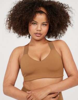 Aerie OFFLINE By The Hugger Racerback Sports Bras Brown | MSD-827165