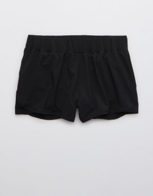 Aerie Real. Period.® Running Shorts Black | SVL-825793