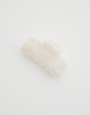 Aerie Rectangle Claw Clip Hair Accessories White | GUT-087695