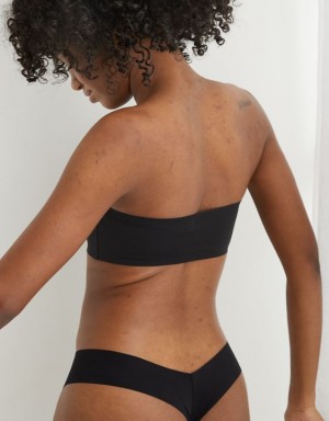 Aerie SMOOTHEZ Bandeaulette Bras Black | IRV-386241