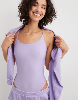 Aerie SMOOTHEZ Scoop Bodysuit Purple / Wash | JSN-542613