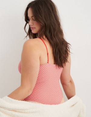 Aerie SMOOTHEZ Scoop Bodysuit Red | GXN-581630