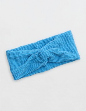 Aerie Shine Crinkle Swim Hair Accessories Blue | DIH-496850