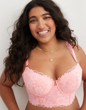 Aerie Show Off Balconette Real Lace Bras Pink | CSO-347690