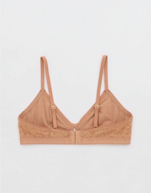 Aerie Show Off Lace Cut Outlette Bras Brown | MWN-451906