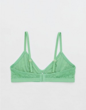 Aerie Show Off Lace Cut Outlette Bras Green | MGX-246053