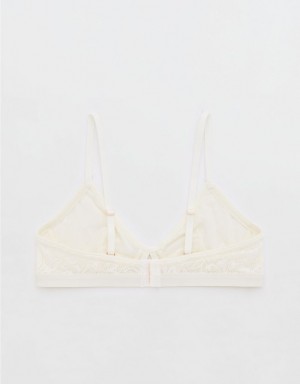 Aerie Show Off Lace Cut Outlette Bras White | KVI-609127