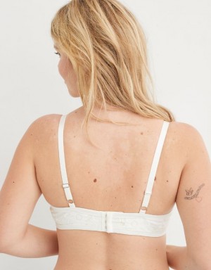 Aerie Show Off Unlined Real Lace Bras White | DIX-783615