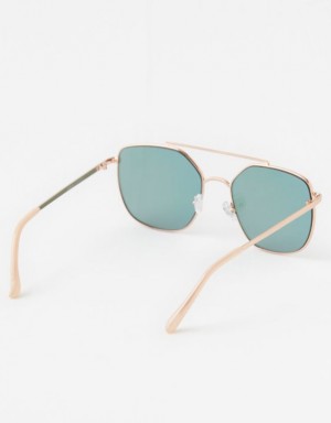 Aerie So Fly Angled Sunglasses Rose / Gold | QEG-659082