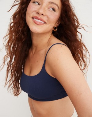 Aerie Superchill Seamless Scooplette Bras Navy | HMB-680174